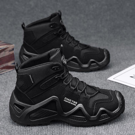 Light Luxury Waterproof Hiking Shoes Men's Ultra-Light Combat Boots High-Top Outdoor Hiking Shoes Training Tactical Boots Breathable Desert Boots