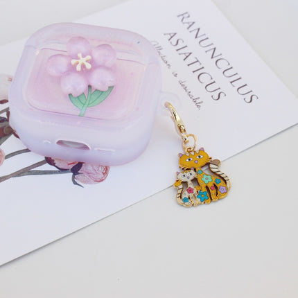 Cross-border New Parent-child Cat Pendant Classic Cat-shaped Cartoon Keychain Bag Decorative Accessories Metal Keychain