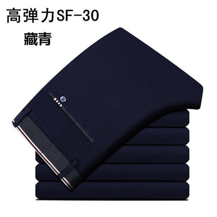 28-40 Summer New Men's Casual Pants Slim-fit Elastic Small Straight Korean Style Suit Pants Men's Pants