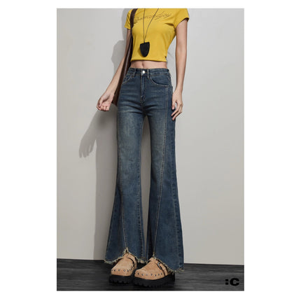 American Retro High Street Jeans for Women 2025 Summer New Loose Drape Straight Wide-Leg Floor-Length Pants