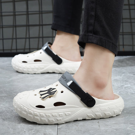 Croc Shoes Men's Soft Summer Non-Smell Non-Sound Outer Wear Non-Slip Anti-Odor Thick-Soled Sandals Breathable Soft Wear-Resistant Clogs
