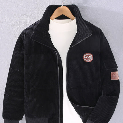 G138 winter New Korean style casual stand collar corduroy down jacket warm cold-resistant Men's Youth All-matching