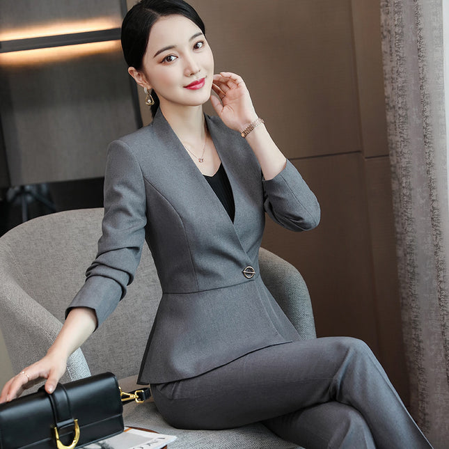 Professional Dress Temperament Goddess Fan suit Suit FormaTIONAL Suit Beauty Salon Front Desk Tooling Hotel Manager Work Clothes High-end
