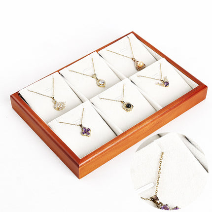 Solid wood watch tray earrings rack ring tray household jewelry rack storage tray bracelet rack stall jewelry display stand