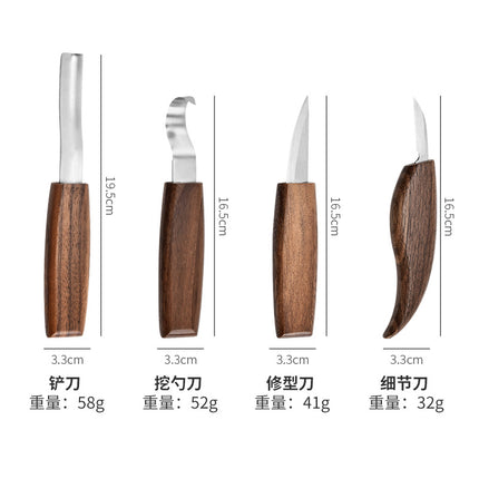 Square Handle Carving Knife, Wood Carving Knife, Cloth Bag Set, 6-Piece Set, Wood Carving Knife, Scoop Knife, Woodworking Carving Knife, Handmade Wood Carving Knife