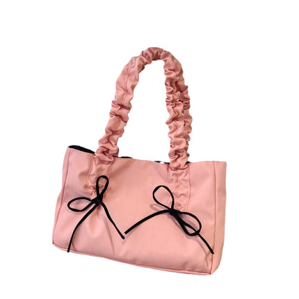 Cross-Border Best-Selling Bags for Women, New Pleated Large-Capacity Trendy Fashion Shoulder Bags, Versatile School Bags for Students during the Class