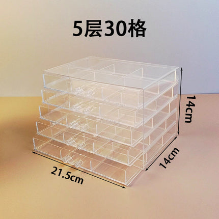 Temu Hot-Selling Jewelry Storage Box Multi-Layer Large Capacity Dust-Proof Household Bracelet Necklace Earrings Acrylic Storage