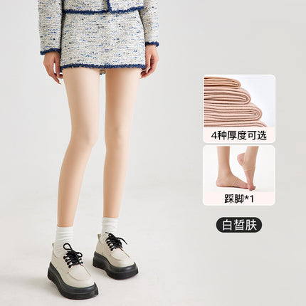 Beautiful Legs Concealer Double-Layer Bare-Leg Effect Pantyhose for Women, Autumn and Winter Fleece-Lined Thickened Natural-Looking Leggings