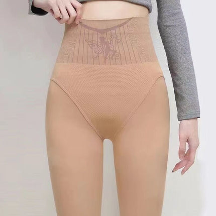 Black Silk Stockings Women's Naked Skinny Leg Pants Black Skin-transparent Leg Artifact fleece-lined Autumn and Winter Natural Fake Skin-transparent Leggings