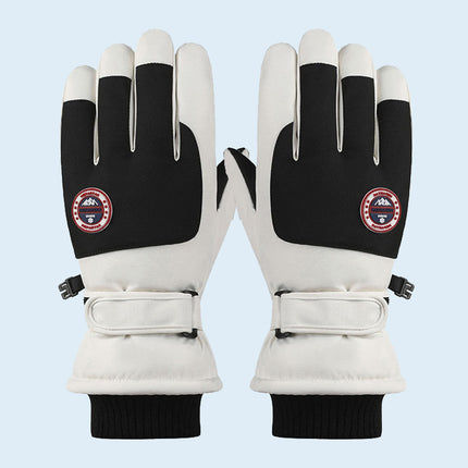 Winter Ski Gloves for Men and Women, Velvet Warm Outdoor Electric Vehicle Riding Waterproof Student Finger Touch Screen Gloves