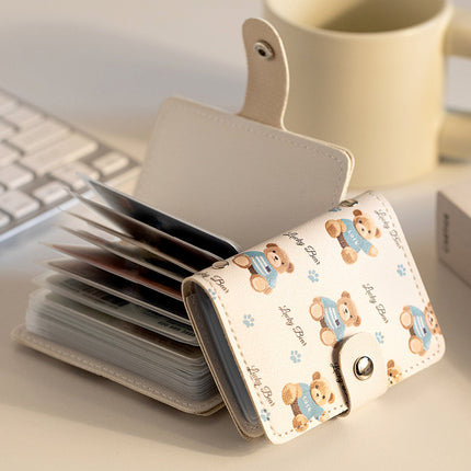 Cute Cartoon Card Bag Women's Buckle Large Capacity Multi-Card Slot Ultra-thin Small Men's Card Clamp Bag Driver's License Card Cover