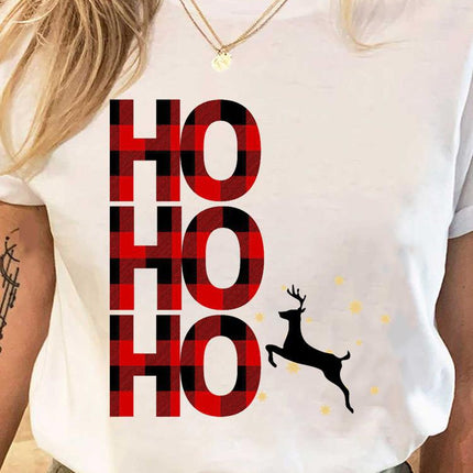 Wholesale ladies blouse supply Christmas happy fashion cartoon bottoming shirt clothes