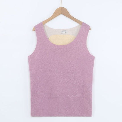 Women's AB Face Seamless Thermal Underwear Vest Women's Two-color Base Shirt Round Neck Cashmere Silk Women's Patch Vest