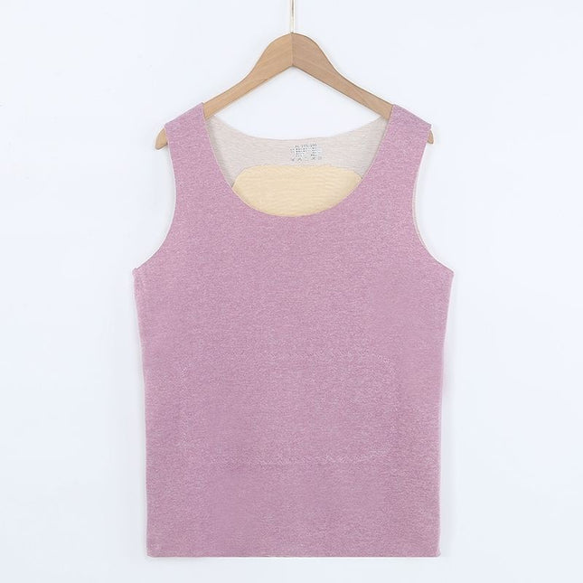 Women's AB Face Seamless Thermal Underwear Vest Women's Two-color Base Shirt Round Neck Cashmere Silk Women's Patch Vest
