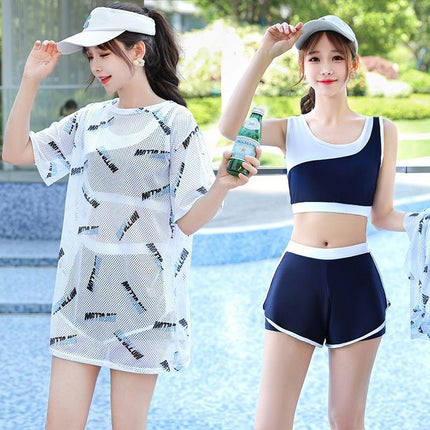 Women's Three-Piece Swimsuit Split for Fat Girls to Cover Belly and Look Slim 2025 New Women's Large Size Swimsuit Quick-Drying