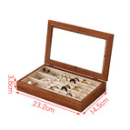 Beige solid wood jewelry box-three compartments