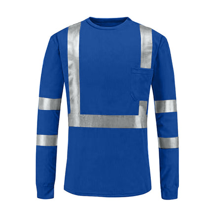 Site work clothes wholesale breathable sweat-absorbent fast cotton T-shirt dry outdoor safety construction tooling reflective strip T-shirt