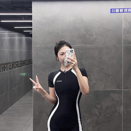 Swimsuit Women's 2025 New High-End Slightly Fat Conservative Slimming Look Swimming Pool Special One-Piece Boxer Surfing Swimsuit