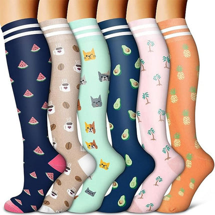 32 6 pairs of Amazon cross-border compression socks suit stockings sports running fitness compression socks calf socks