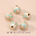 9. pink, white and green round beads
