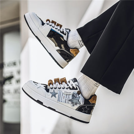 Meiretu Star Shoes Original Couple Shoes Men's and Women's Summer Versatile White Shoes 2025 New Men's and Women's Sneakers 982