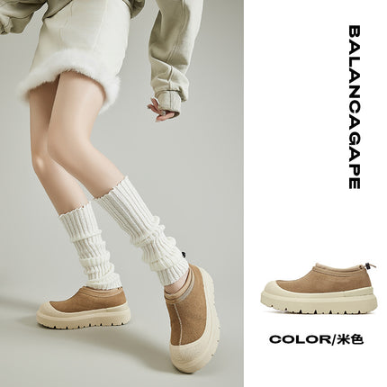 Wang Yibo Same Style Tasman Snow Boots Women's Winter Sheepskin One-piece fleece-lined Thick Warm Thick-bottom Cotton Boots
