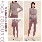 [Two-piece set] = Milk skin purple [jacket] + berry purple [trousers] / S