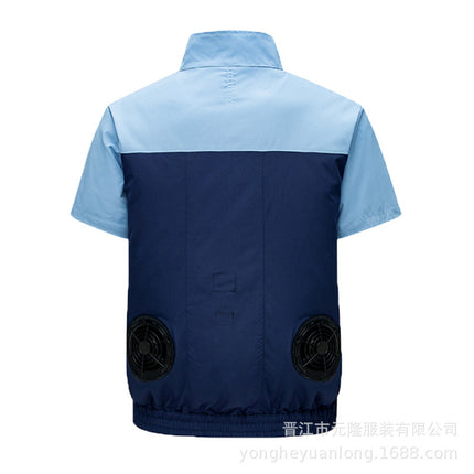 Cross-Border Summer Cooling Air-Conditioning Clothing with Fan Refrigeration Workwear Outdoor Heatstroke Prevention Fan Clothing Men's Labor Protection Clothing Work Clothes