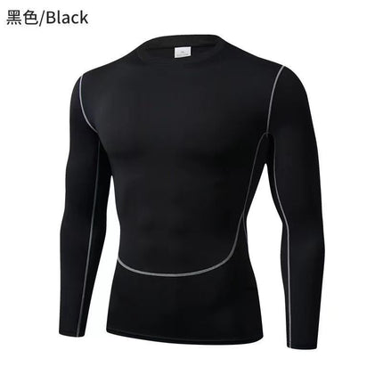 Fitness clothes long-sleeved men's basketball tights training clothes quick-drying breathable outdoor running football bottoming compression top