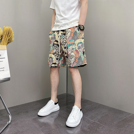 American Summer Beach Casual Shorts Men's New Trendy Brand Pop Style Fashion Loose Sports High Street Shorts