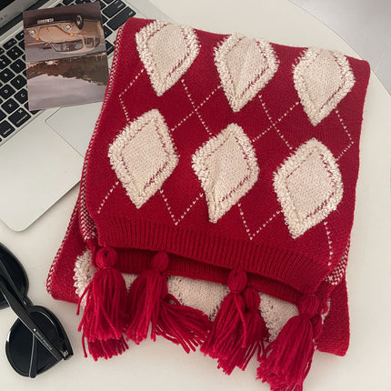 Christmas Series ~ New Year Red Atmosphere Scarf Collection Women's Winter ins Advanced Warm Scarf for Autumn and Winter