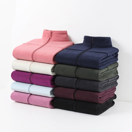 Autumn and Winter New Style Fleece Jackets for Men and Women, Fleece-Lined, Thickeneded, Warm and Breathable Polar Fleece Double-Sided Fleece Jackets for Couples