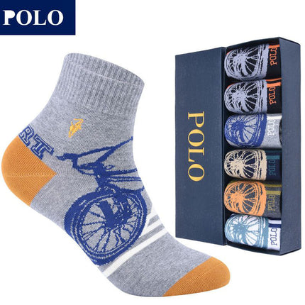 POLO socks men's cotton sweat-absorbent deodorant anti-pilling fashion gift box autumn and winter breathable sports business tube socks