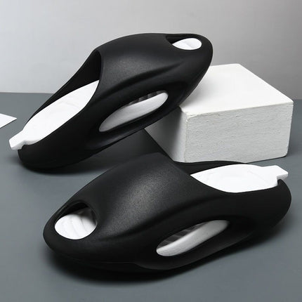 Ins Outdoor Coconut Slippers Men's Summer Outdoor 2025 One-word New Thick Bottom Beach Non-slip Sports Wear-resistant
