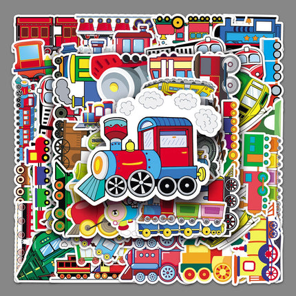 50 cartoon small train creative stickers skateboard luggage stickers laptop car motorcycle decoration
