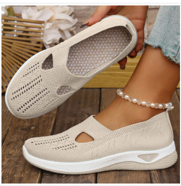 Cross-border generation hair mother shoes summer breathable sandals non-slip soft bottom shoes for the elderly women's casual shoes middle-aged and elderly walking shoes