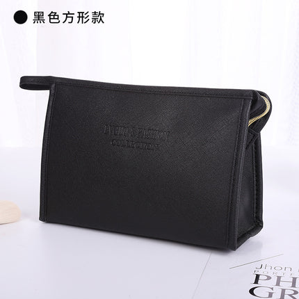 New Cross Pattern Pu Leather Cosmetic Bag Waterproof Storage Toiletry Bag Portable Multi-Functional Skin Care Product Storage Cosmetic Bag