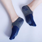 yoga five-finger color matching dark blue / Free size