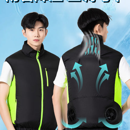 New Cooling Vest Sleeveless Air-conditioning Suit Summer Outdoor Heat Prevention and Cooling Work Clothes Labor Protection Fishing Clothing Cross-border Batch