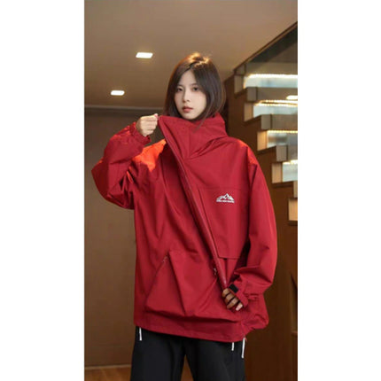 Mountain Outdoor Waterproof Jacket Jacket Men's Spring Autumn and Winter New Inclined Zipper Mountaineering Jacket Jacket