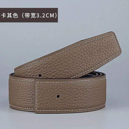 Guangzhou belt manufacturers spot wholesale headless layer cowhide smooth buckle leather pure cowhide pants belt does not take the lead
