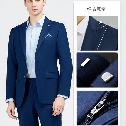 Suit for Men, Groom's Suit, Men's Business Attire, Wedding Attire, Royal Blue Jacket, Unisex Slim Fit