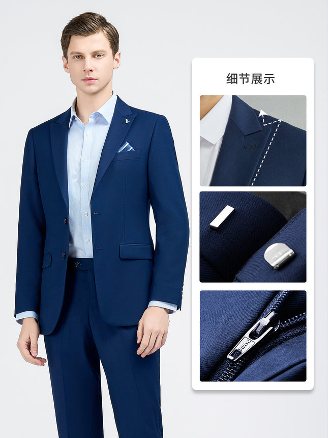 Suit for Men, Groom's Suit, Men's Business Attire, Wedding Attire, Royal Blue Jacket, Unisex Slim Fit