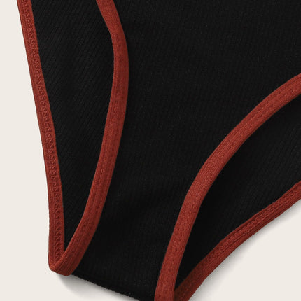 Sexy Color-Blocking European and American Cross-Border Amazon Strap Bikini Swimsuit for Women, Multi-Color Swimwear, Bandeau Fashion