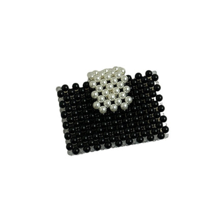 Cross-border Wholesale Handmade Beaded Color Card Bag Acrylic Contrast Color Square ID Bag Mini Hand Coin Purse