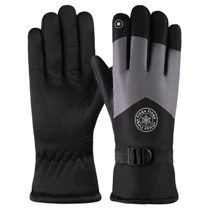 Winter Ski Gloves Motorcycle Warm Fleece-Lined Thickeneded Cycling Waterproof Windproof Cold Anti-Slip Rainproof Outdoor Gloves