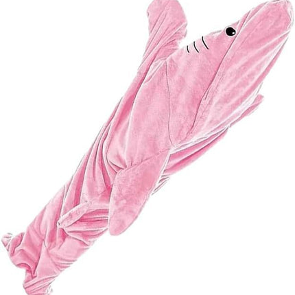 Cartoon conjoined autumn and winter shark sleeping bag flannel loose-fit adult camping sleeping bag for couples thickened warm home clothes
