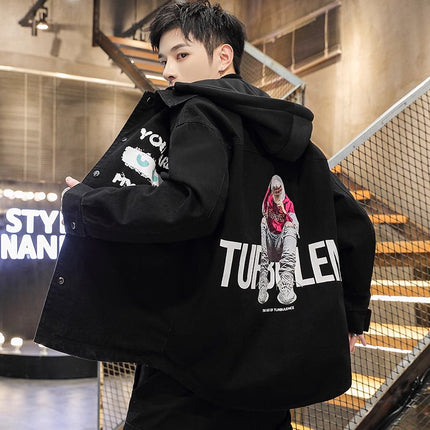 Spring and Autumn Denim Jacket Men's 2024 New Fashionable Duffy Handsome Junior Student Casual Jacket Autumn Jacket