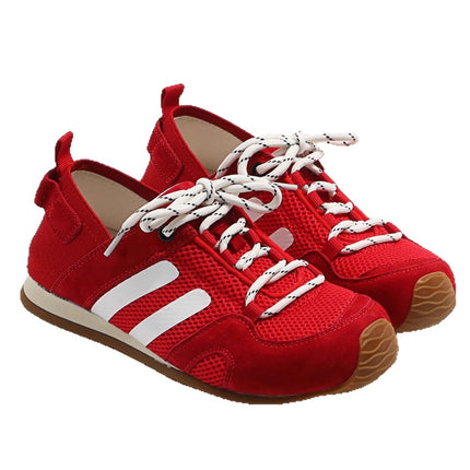 Genuine Leather Thick-Soled Women's Sneakers 2025 Autumn and Winter Mesh Breathable Outdoor German Training Shoes Versatile Casual Jogging Sports Shoes