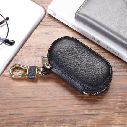 The first layer of cowhide new 2024 litchi pattern can be factory direct sales key set model GM key case